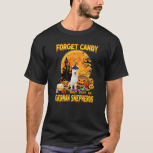 Camiseta Esquece O Candy Dá-Me German shepherd Pumpkin