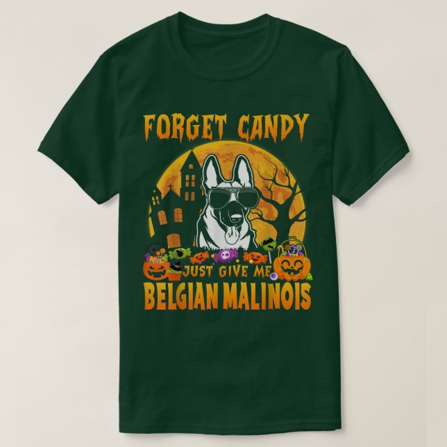 Camiseta Esquece Que Candy Me Dá Halloween Belga (Frente do Design)