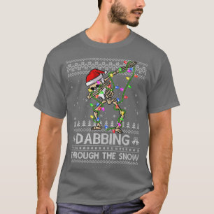 Camiseta Esqueleto A Derramar Através Do Esqueleto Da Neve