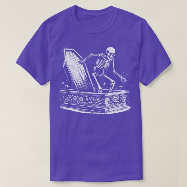 Camiseta esqueleto acordando do caixão (Frente do Design)