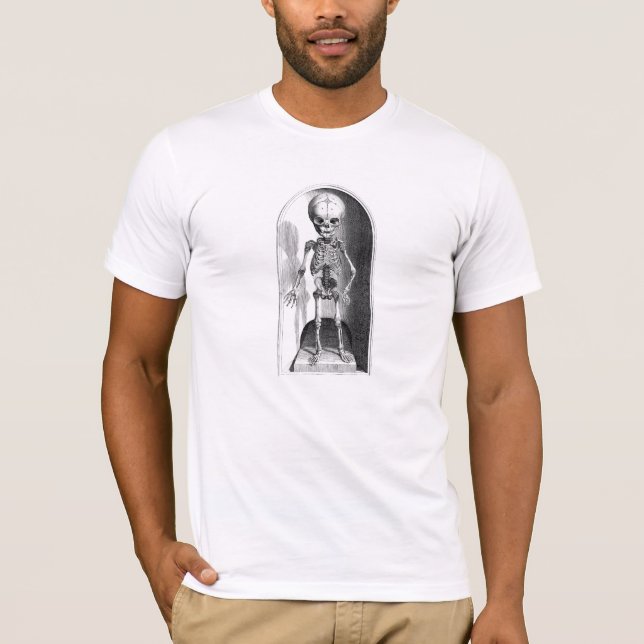 Camiseta Esqueleto anatômico da criança frente e trás (Frente)