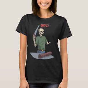 Camiseta Esqueleto Ao Trabalhar Com Madeira