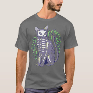 Camiseta Esqueleto assustador de gato