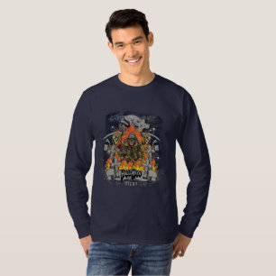 Camiseta Esqueleto Assustador No Halloween Noturno