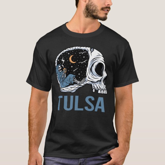Camiseta Esqueleto Assustador - Tulsa (Frente)
