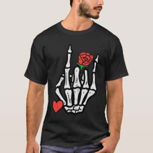 Camiseta Esqueleto Banda de Rock Punk Rocker Dia dos Namora