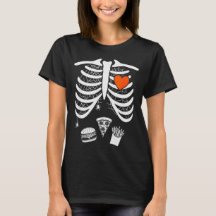 Camiseta Esqueleto Bebê Grávida Raios-X Caixa Torácica Para