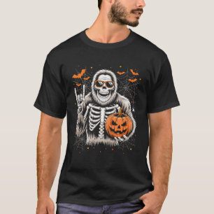 Camiseta Esqueleto Bigfoot Spooky Halloween Costume Pumpkin