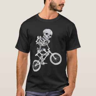 Camiseta Esqueleto BMX Corrida de BMX Freestyle no Hallowe