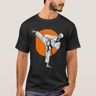 Camiseta Esqueleto Clássico de Artes Marciais Chute Lateral