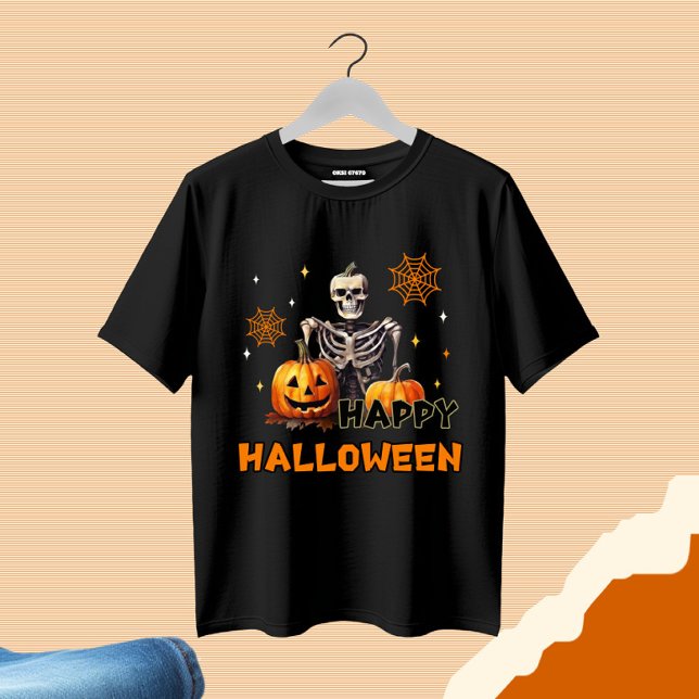 Camiseta Esqueleto com abóboras (Criador carregado)