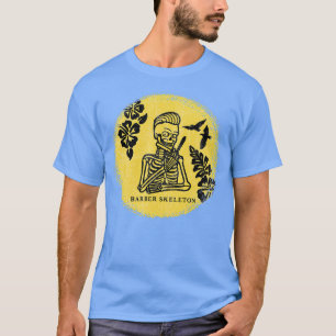 Camiseta Esqueleto com faca de barbeiro