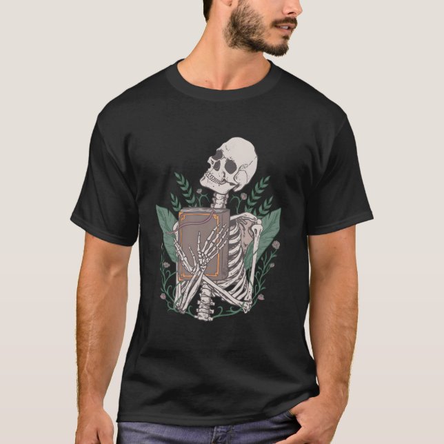 Camiseta Esqueleto Com Um Livro (Frente)