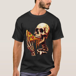 Camiseta Esqueleto Comendo Pizza