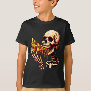 Camiseta Esqueleto Comendo Pizza