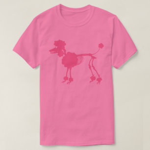 Camiseta Esqueleto cor-de-rosa da caniche