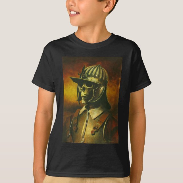 Camiseta Esqueleto da cabeça redonda da Guerra Civil (Frente)
