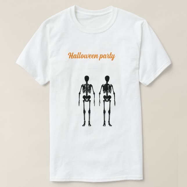 Camiseta Esqueleto da festa do Halloween (Frente do Design)