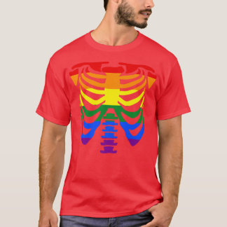 Camiseta Esqueleto da gaiola, orgulho gay homossexual, Hall