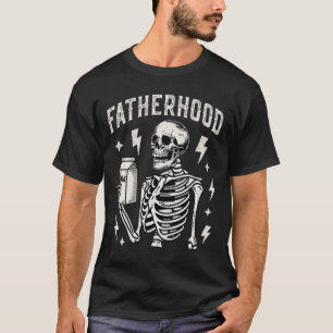 Camiseta Esqueleto Da Paternidade Apenas Um Pai Com O Leite