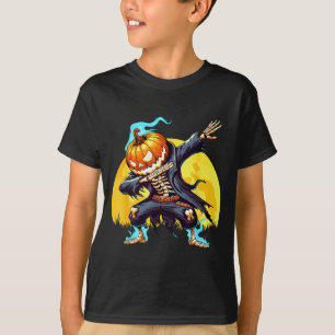 Camiseta Esqueleto Dabbing Abóbora Sem Cabeça Dab Dança Men