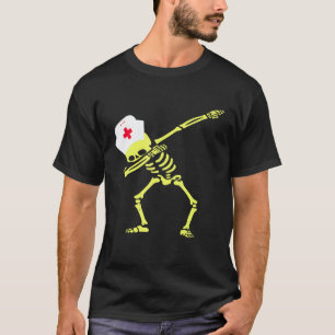 Camiseta Esqueleto Dabbing Enfermeira Radioativa Festa de H