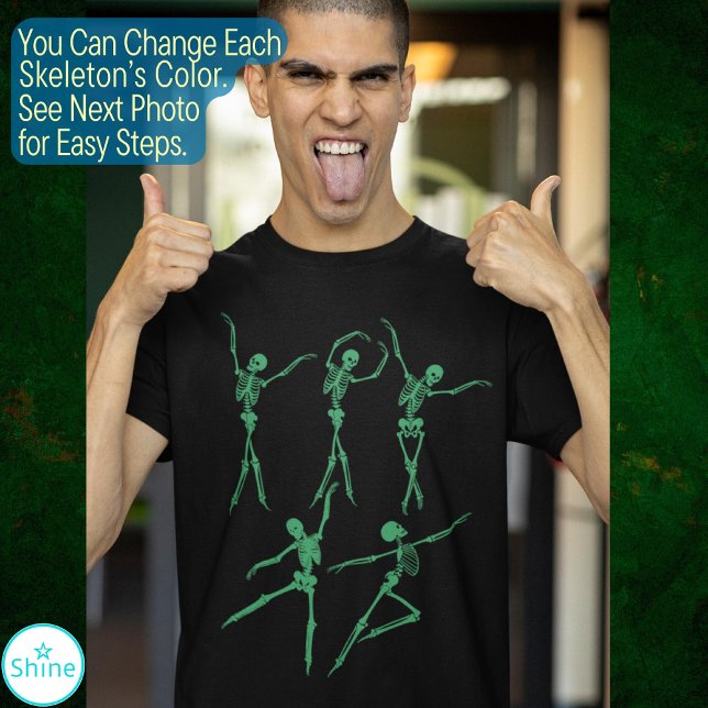 Camiseta Esqueleto dançante assustador malvado Halloween (Criador carregado)
