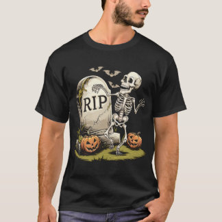 Camiseta Esqueleto Dançante com Gravestone