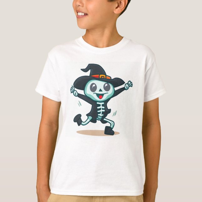 Camiseta Esqueleto dançante engraçado (Frente)