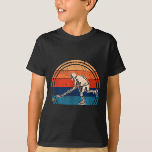 Camiseta Esqueleto de Abóbora Hóquei no Gelo Halloween Inve