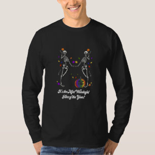 Camiseta Esqueleto de Abóbora LGBT dançando Apoio Gay Lésbi