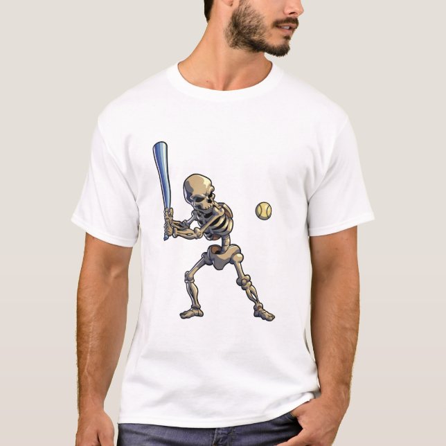 Camiseta Esqueleto de Beisebol Halloween (Frente)