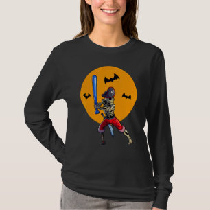 Camiseta Esqueleto de beisebol Homens Meninos Pirata de bei