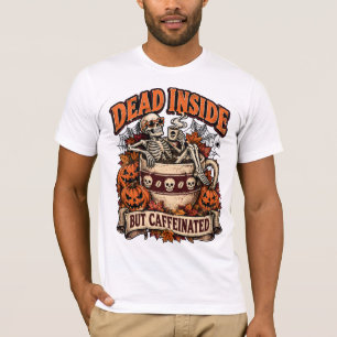 Camiseta Esqueleto de Café Morto por Dentro, Mas Cafeinado