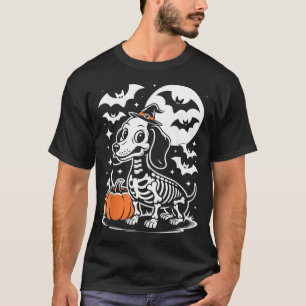 Camiseta Esqueleto de Cão engraçado de Halloween Ossos de C