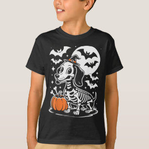 Camiseta Esqueleto de Cão engraçado de Halloween Ossos de C