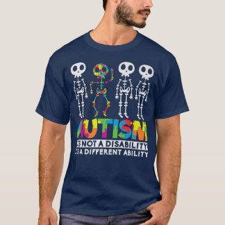 Camiseta Esqueleto de consciência do autismo Não é uma defi
