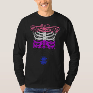 Camiseta Esqueleto de Costela de Gênero Fluido Onissexual L