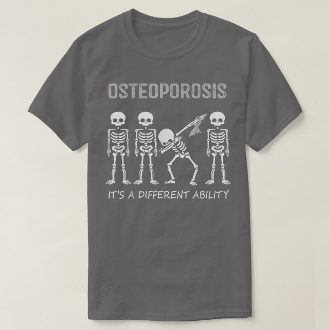 Camiseta Esqueleto de Dabbing de osteoporose É uma Ab difer (Frente do Design)