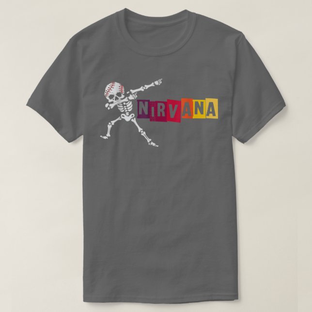 Camiseta esqueleto de dabbing nirvana  (Frente do Design)