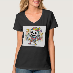 Camiseta Esqueleto de dança com música