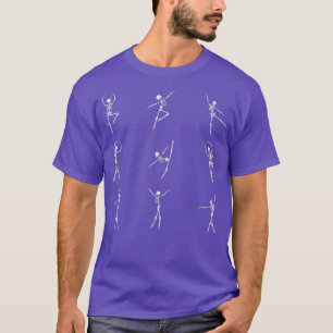 Camiseta Esqueleto de dança de Balé engraçado