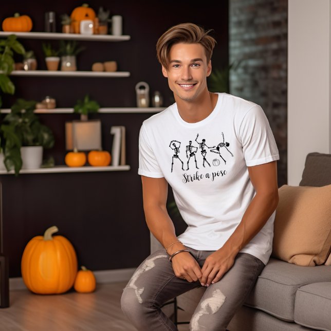 Camiseta Esqueleto de dança de Halloween Personaliza Texto  (Criador carregado)
