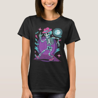 Camiseta Esqueleto de dança de onda sintética Retro 80s Hal