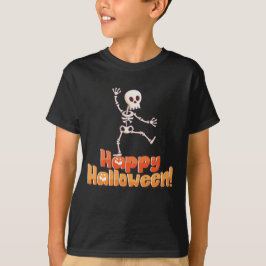 Camiseta Esqueleto de dança "Feliz Halloween"