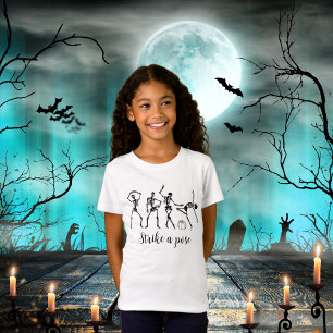 Camiseta Esqueleto De Dança Halloween Mover Para O Funno Gr
