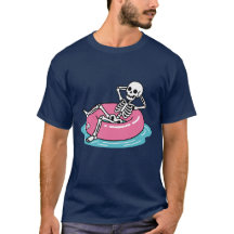 Esqueleto de desenho animado cor-de-rosa engraçado