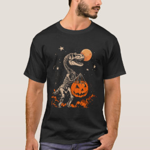 Camiseta Esqueleto de Dinossauro Assustador Pumpkin Hallow