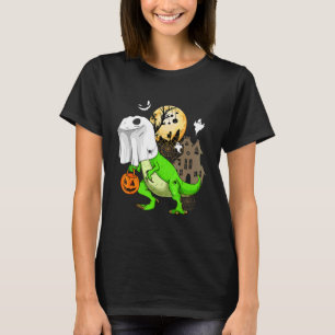 Camiseta Esqueleto de Dinossauro Fantasma Boo Halloween Men
