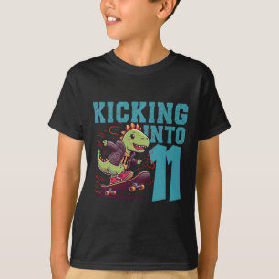 Camiseta Esqueleto de Dinossauro T-rex de 11 Anos de Idade 